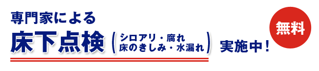 専門家による床下シロアリ点検無料！