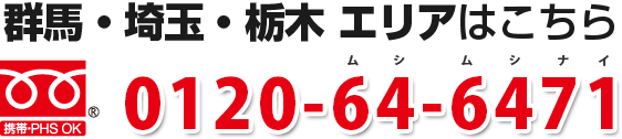 群馬・埼玉・栃木 エリアはこちら 0120-64-6471